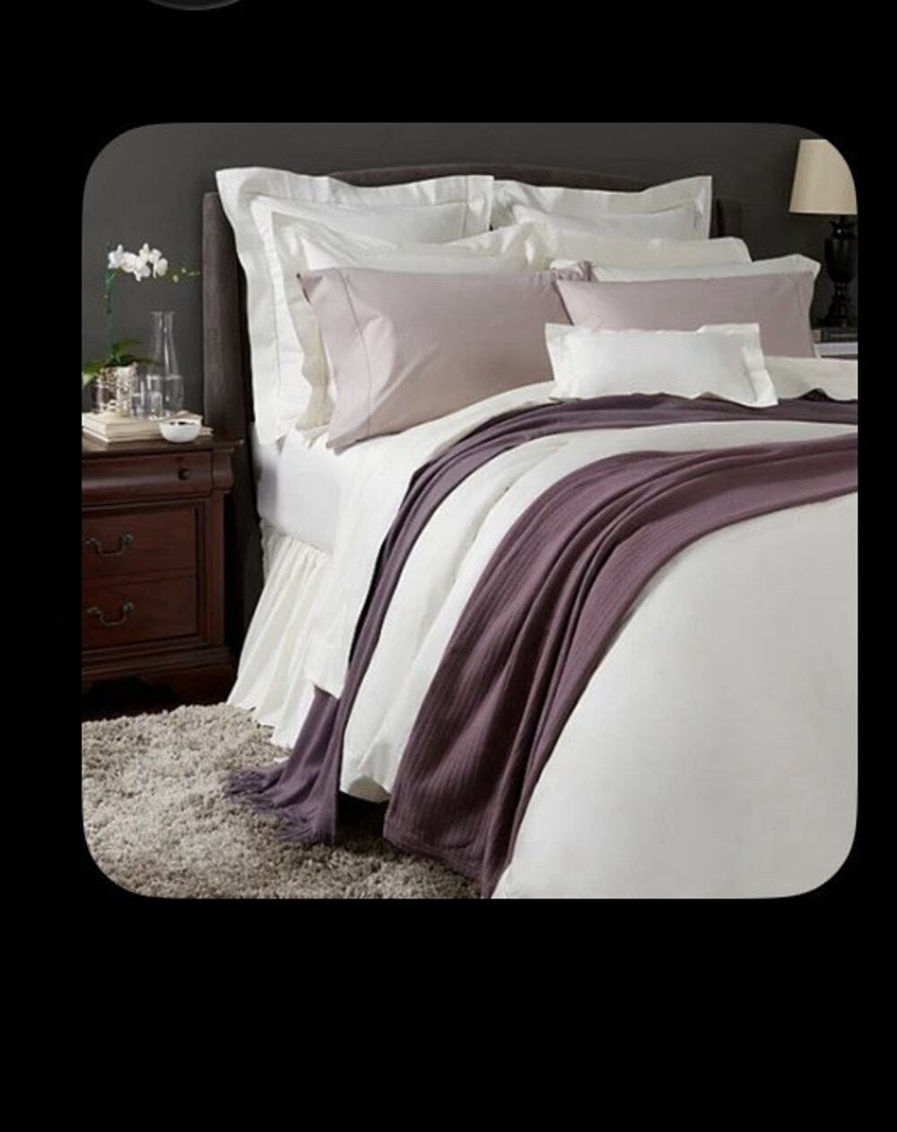 Sferra Corto Celeste Ivory King Sheet Set 4PC Solid Cotton Percale Italy NEW